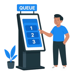 Icon of an organized and efficient queue management system.
