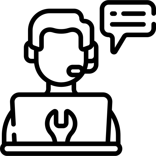 Ícone de suporte técnico e atendimento ao cliente.