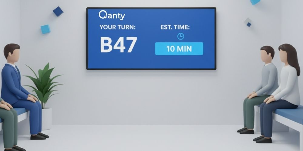 Pantalla informativa que mejora la percepción durante la espera según la psicología de la espera.