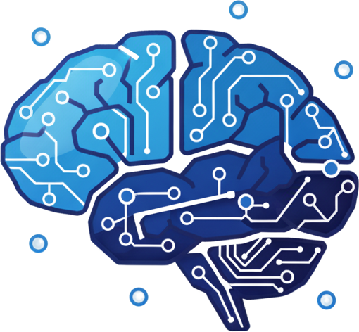 Icono de un cerebro digital que representa la inteligencia artificial.
