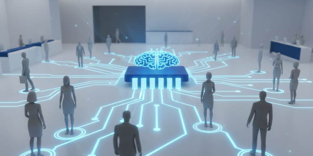 Diagrama de flujo mostrando cómo la inteligencia artificial en atención al cliente optimiza la espera.