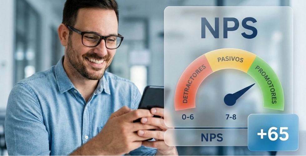 Gráfico de segmentación NPS: Promotores, Pasivos y Detractores